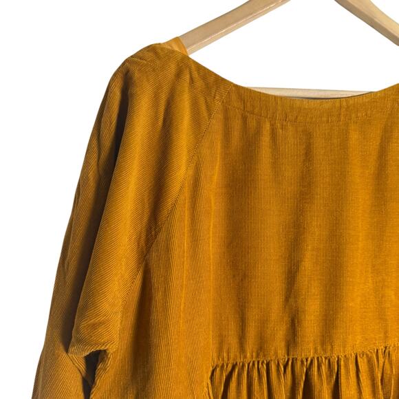 Maeve Anthropologie Maria Corduroy Babydoll Button Back Blouse Size Medium - Picture 5 of 10